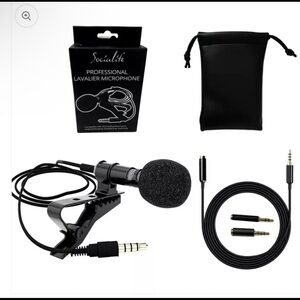 Professional Wired Lavalier Lapel Clip On Microphone for iPhone and Android